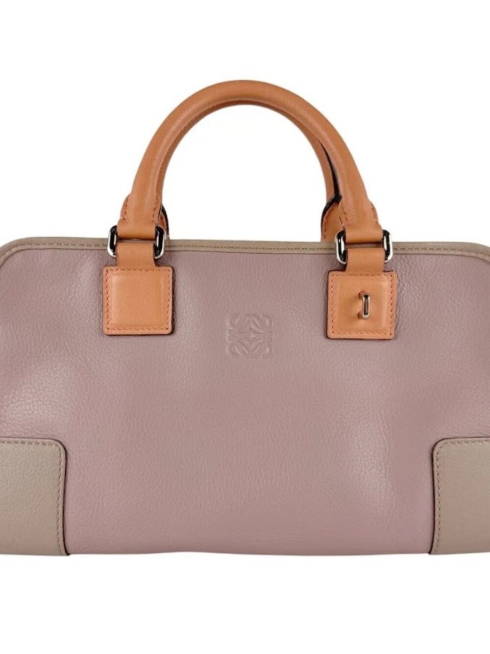 LOEWE Amazona 28 Handbag Gray Pink/Orange/Greige Leather